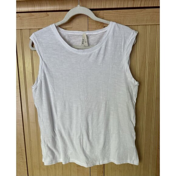 Pact Women's Cotton Featherweight Slub Muscle Tee In White Size Large - Picture 10 of 10